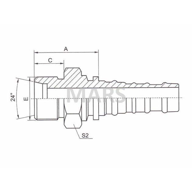 Hydr. koncovka CES 4SH Interlock DN32 / M52x2